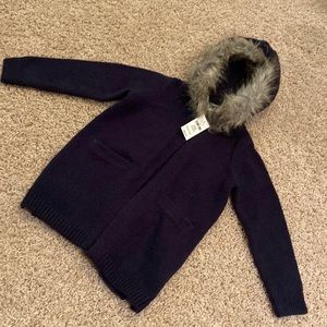 Gap toddler faux fur hooded sweater
